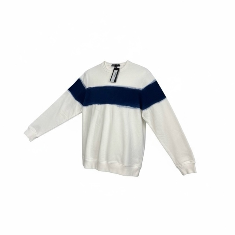 New Slate & Stone Crew Neck Sweatshirt Mens L Blue White Casual Long Sleeve $168